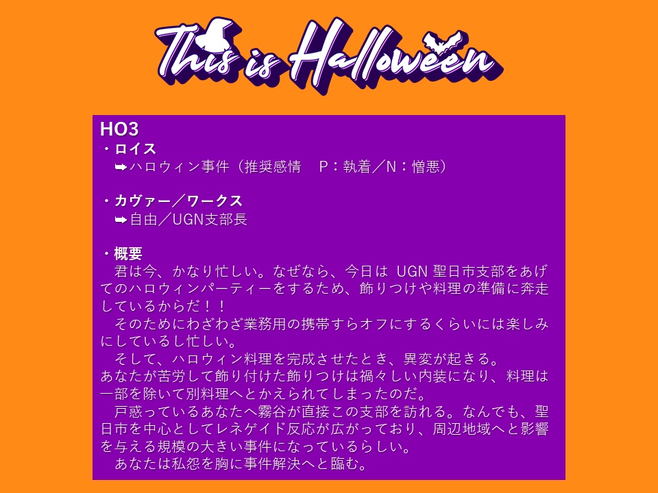 DX3rdシナリオ 「This is Halloween」