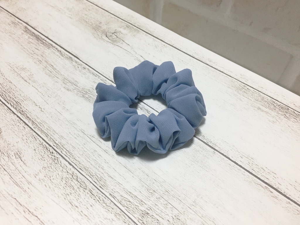 シフォンシュシュ（ブルーグレー）（小さめ）