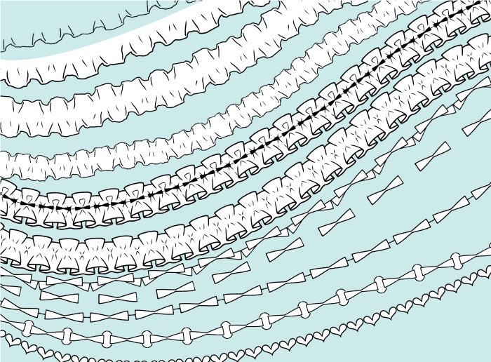 きれい過ぎないフリルとレース・フルセット