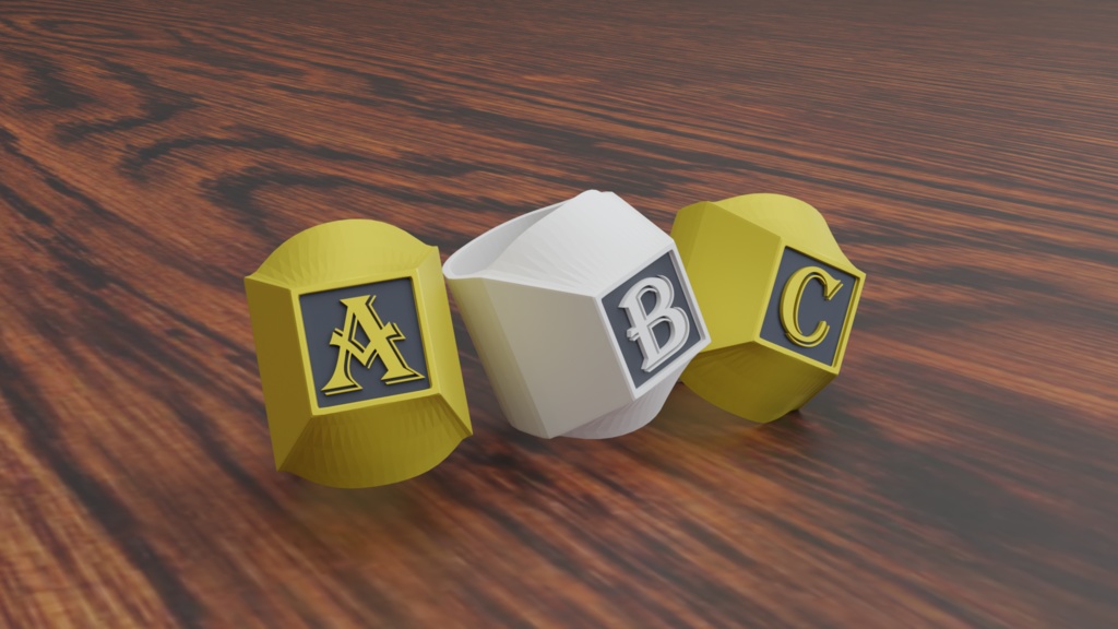 【VRChat想定】ABC.Ring【3Dモデル】