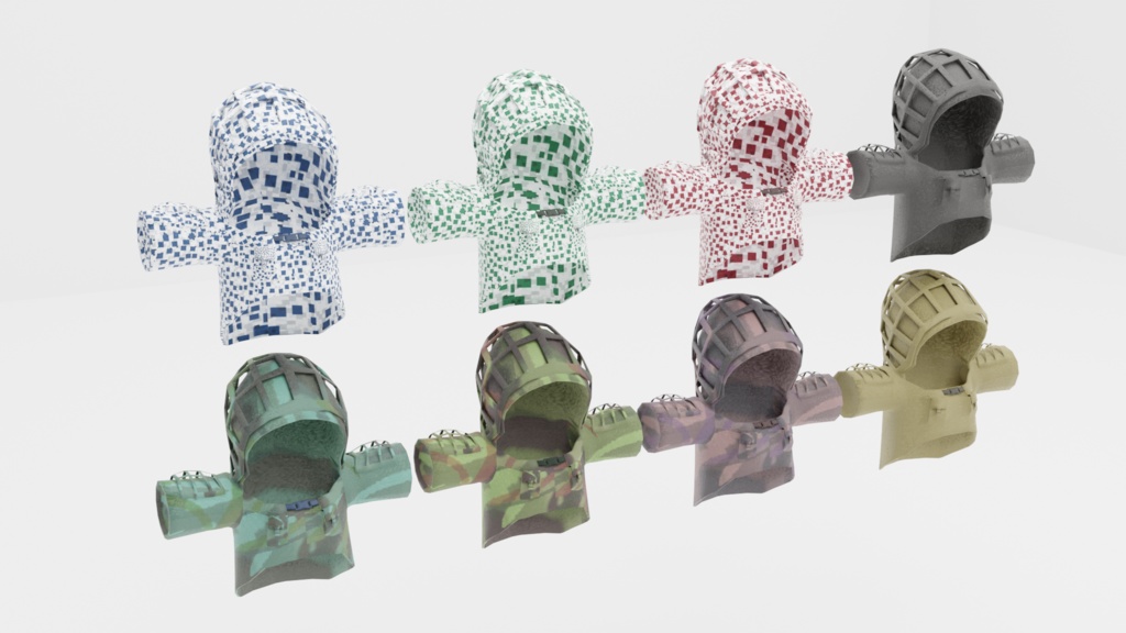 【VRChat想定】ギリーマント【3Dモデル】