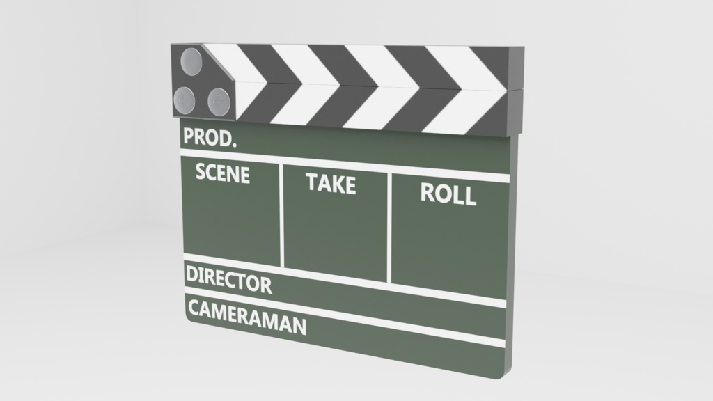 【VRchat想定】Clapper board (カチンコ)【3Dモデル】