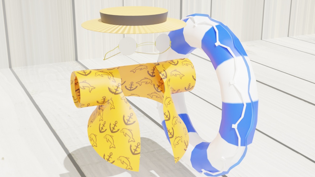 【たぬどら対応衣装】たぬどら・サマーセット【3Dモデル】
