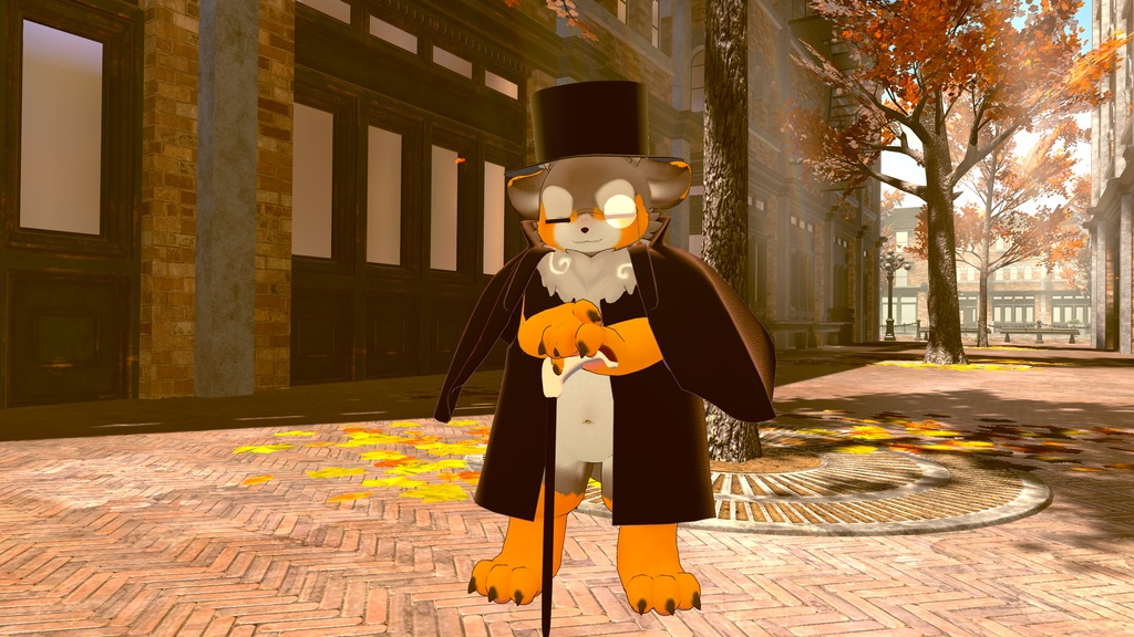 【たぬどら対応衣装】たぬどら・インバネスコート【3Dモデル】