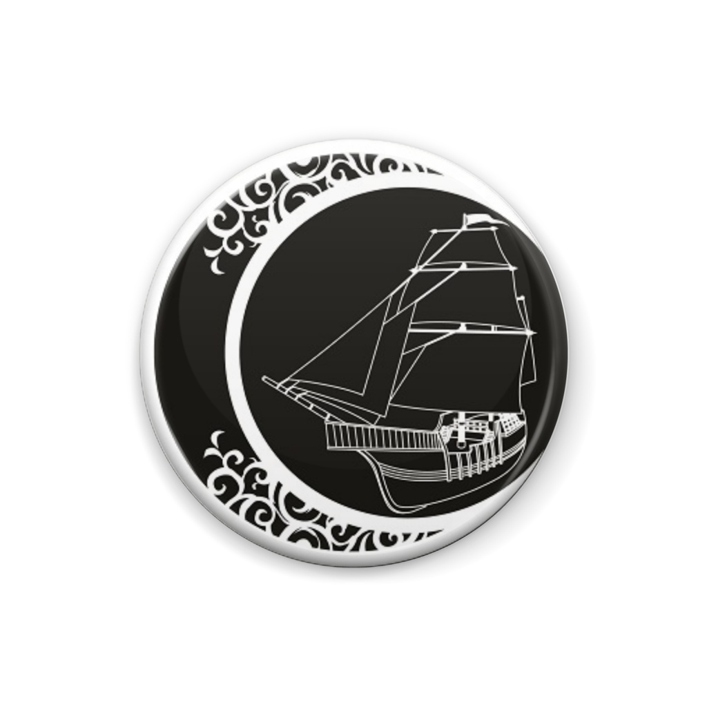 旧ショップロゴ缶バッジ(Black)