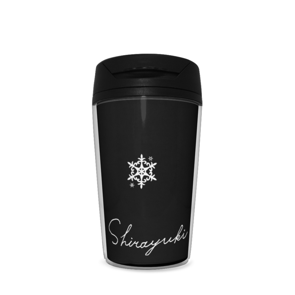 白雪タンブラー(黒・雪の結晶)