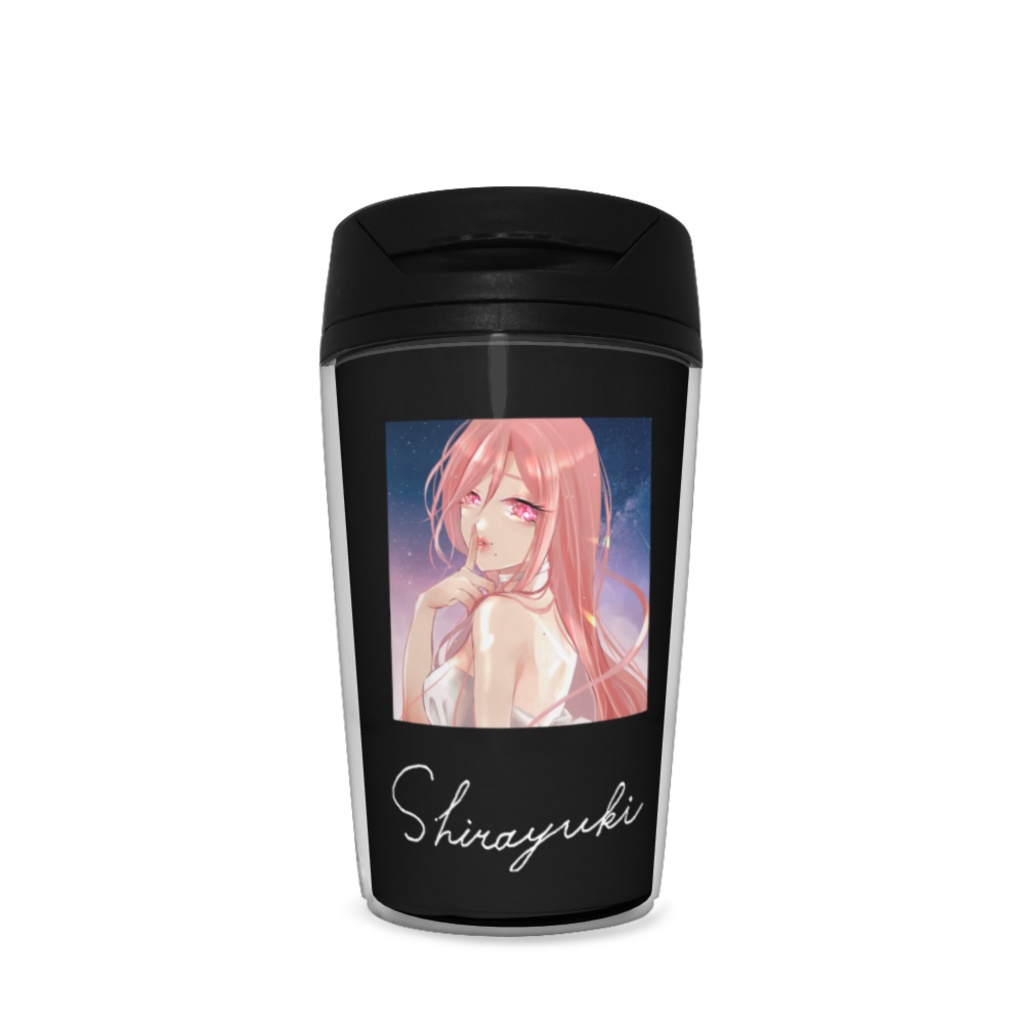 白雪タンブラー(黒・イラスト)