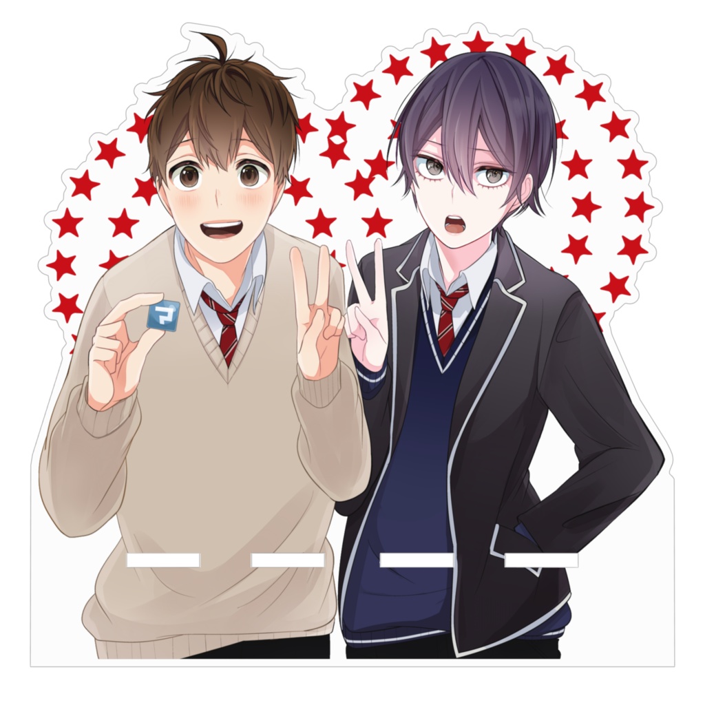 ネジと仁坂ピースアクリルスマホスタンド