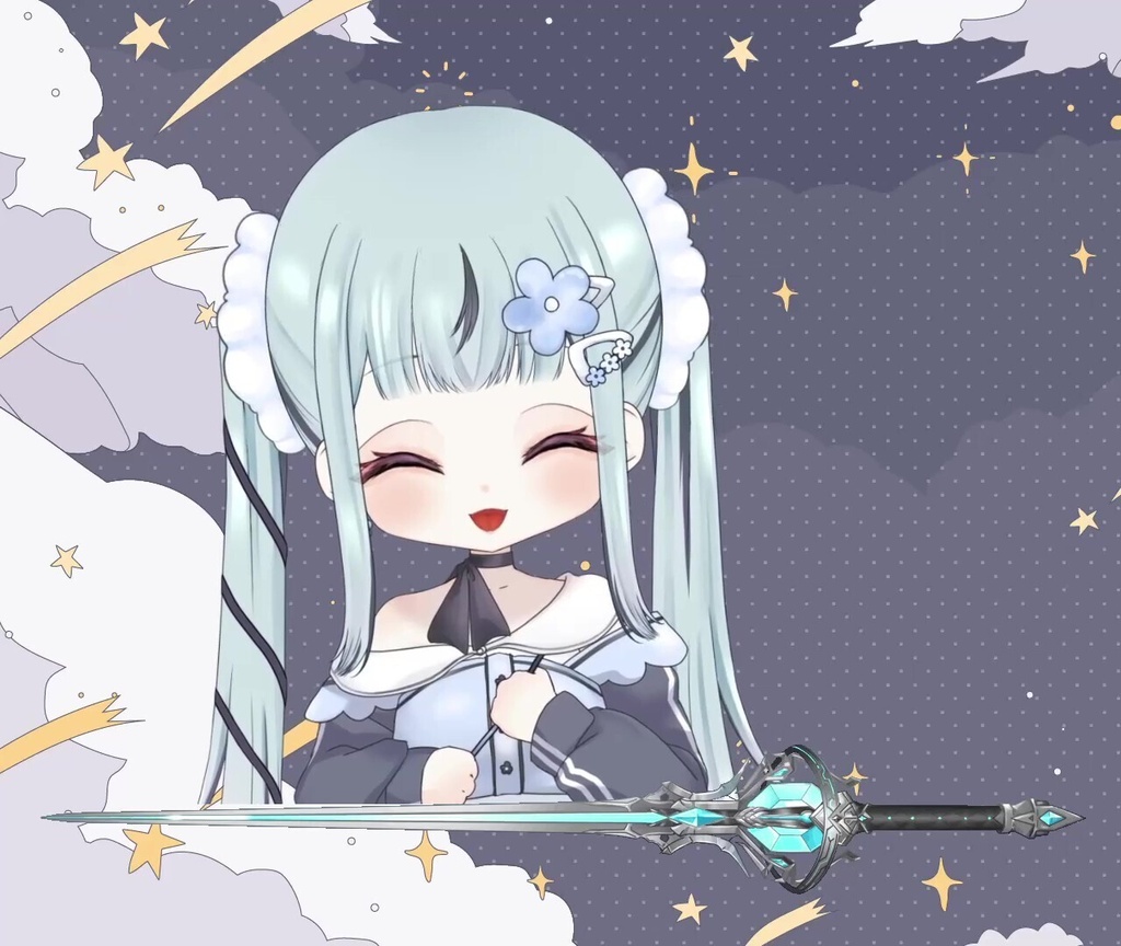 【動く】剣ちるプレート【8色】