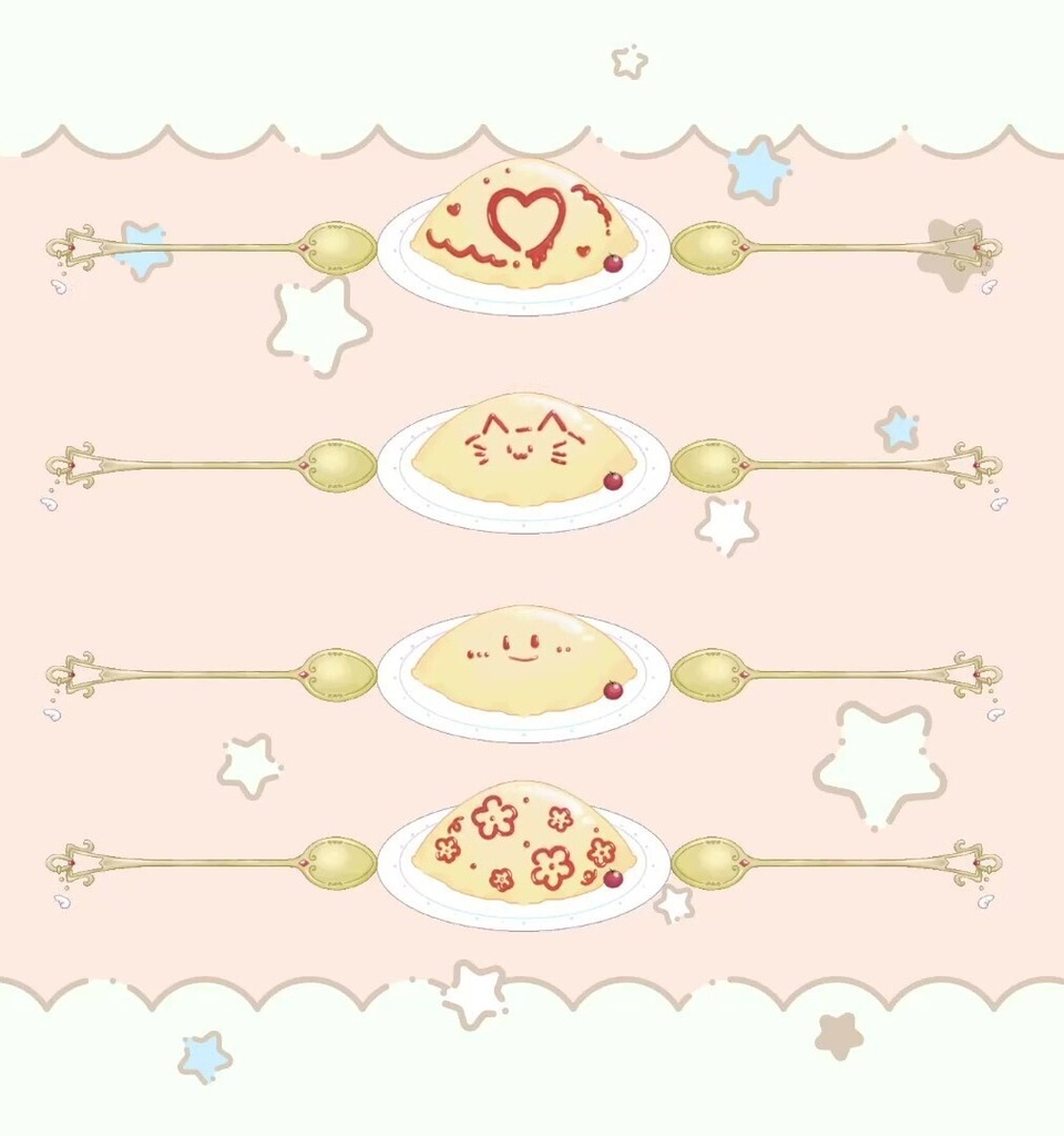 一週間無料【動く】オムライスちるプレート【4色】
