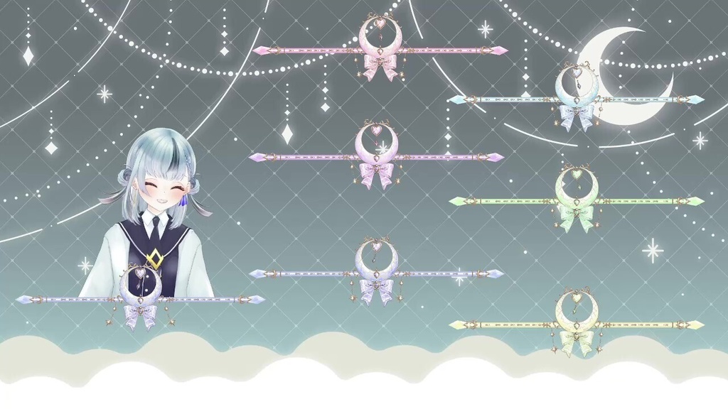 【動く】ティアラステッキちるプレート2【6色】