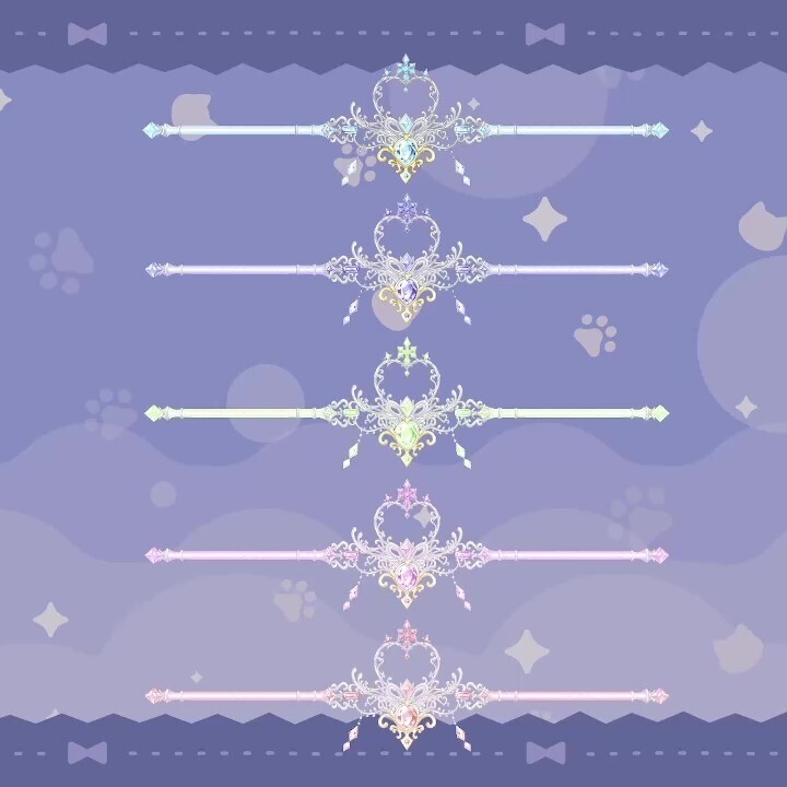 【動く】ティアラステッキちるプレート3【6色】