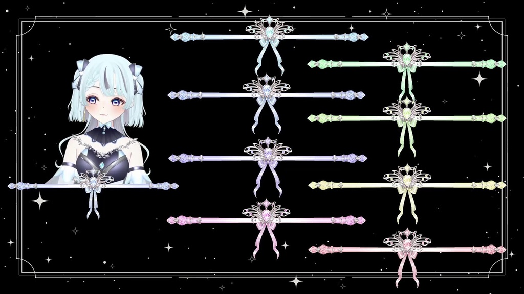 【動く】ティアラステッキちるプレート4【8色】