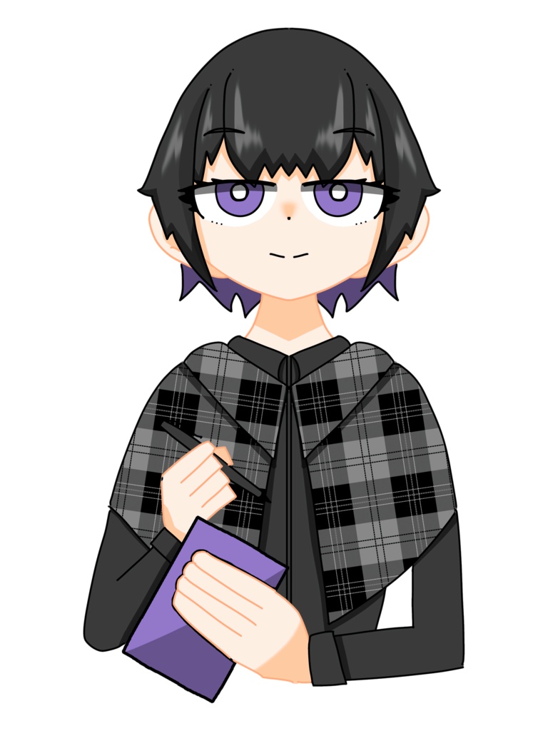 【FREE】飛び魚作のキャラ立ち絵（探偵ちゃん）（オタク君）