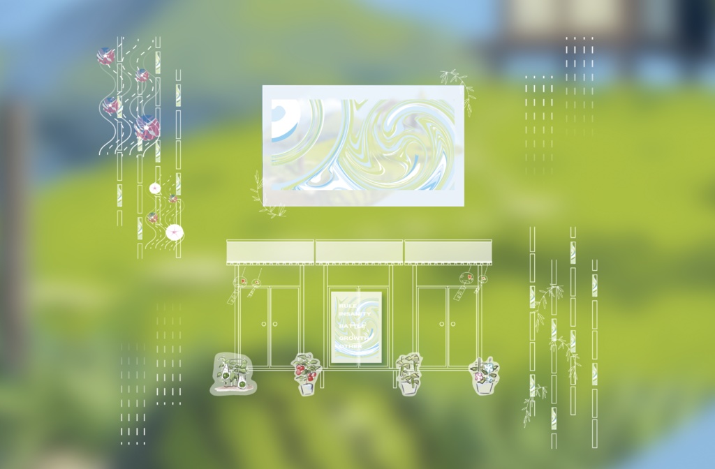 【無料アリ】夏っぽい部屋素材（簡単貼るだけお部屋入り）
