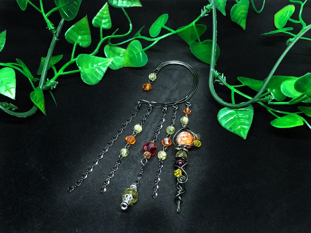 魔法の杖のイヤーフック オレンジ 赤 黄色