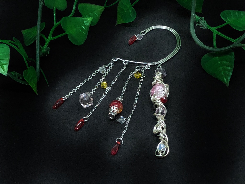 魔法の杖のイヤーフック ピンク 赤 黄色