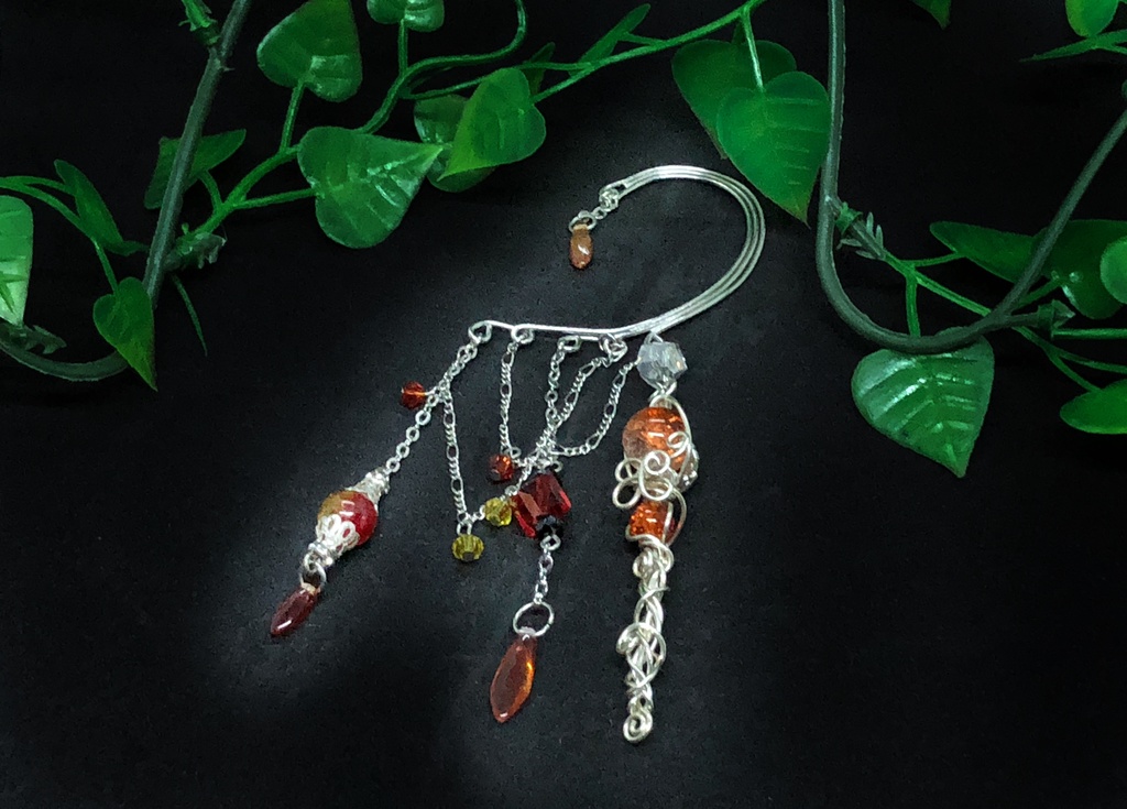 魔法の杖のイヤーフック オレンジ 赤 黒