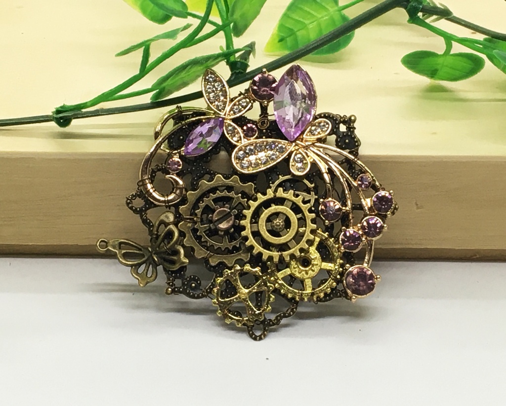 蝶々のブローチ 紫