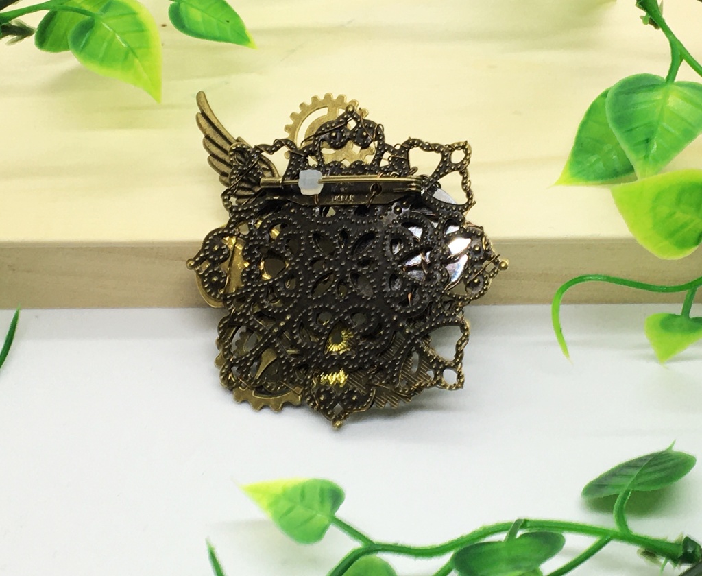 ブローチ 歯車 羽