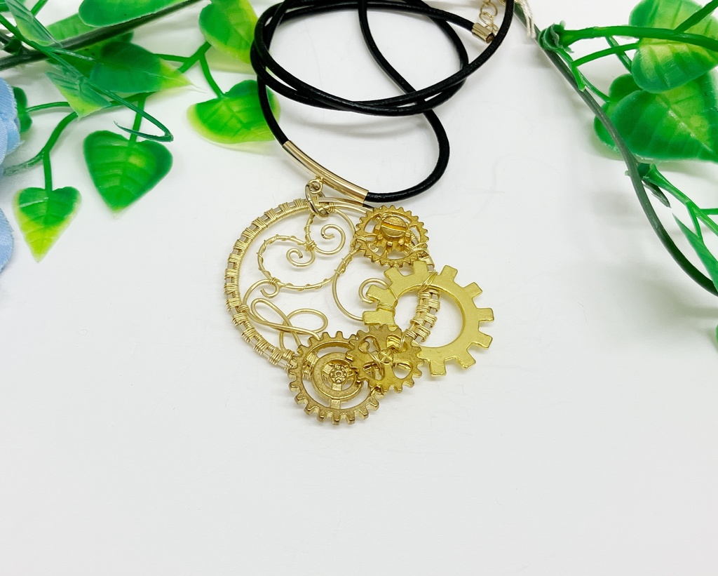 歯車のペンダントA(ゴールド)