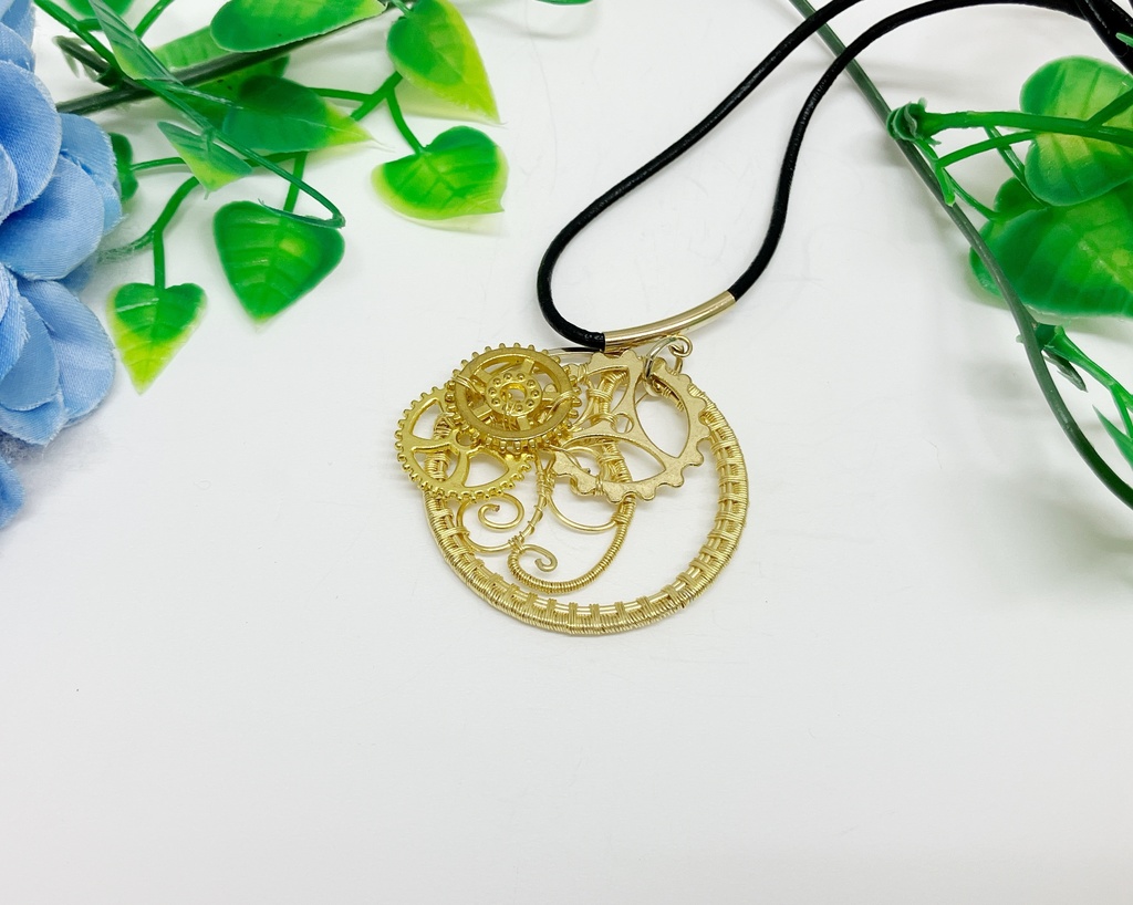 歯車のペンダントB(ゴールド)