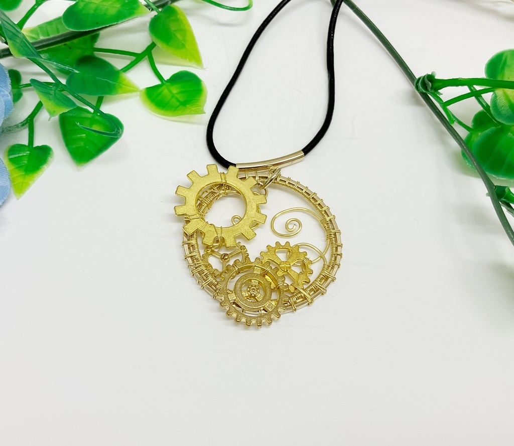 歯車のペンダントC(ゴールド)