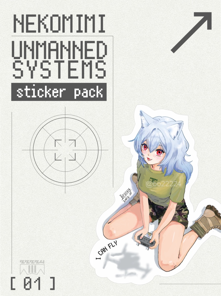 NEKOMIMI UNMANNED SYSTEMS | ねこみみステッカーセット