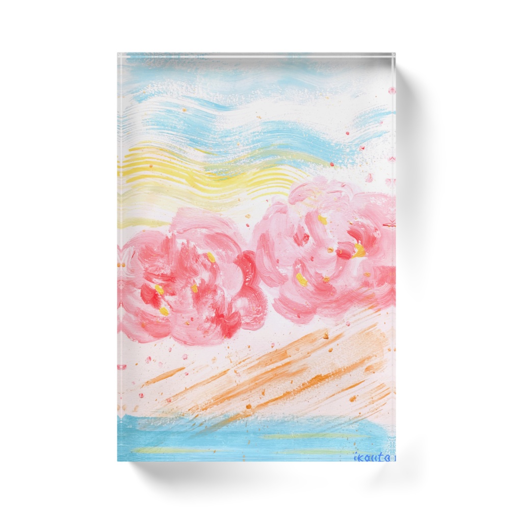 いろうたの手書き画『愛の旋律』アクリルブロック