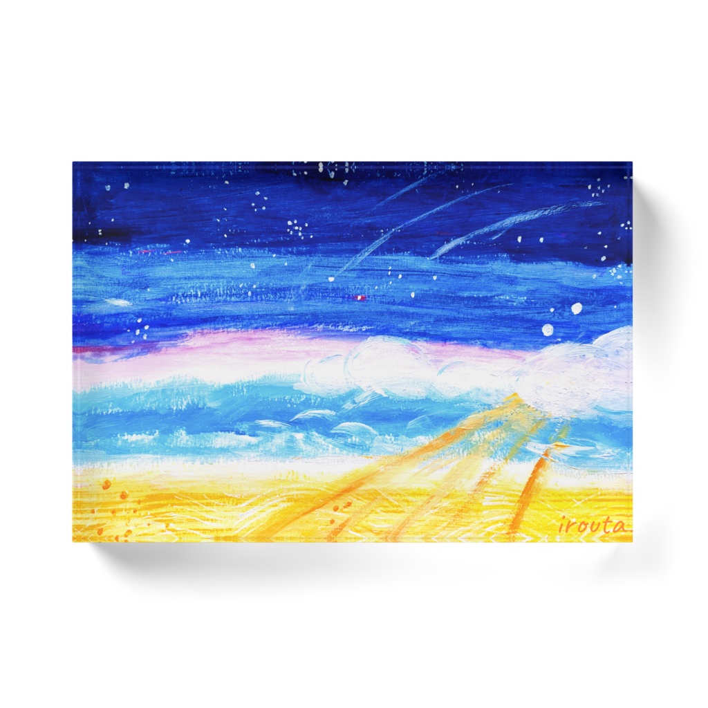 いろうたの手書き画『星の記憶』アクリルブロック