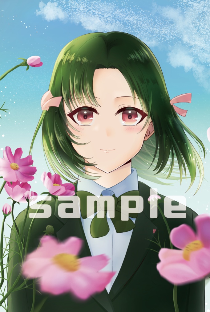 ポストカードデータ_杏とコスモス