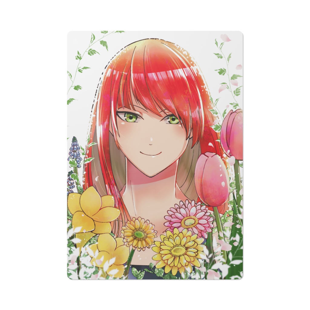 花と少女のイラスト下敷き Flower Garden Saku Booth