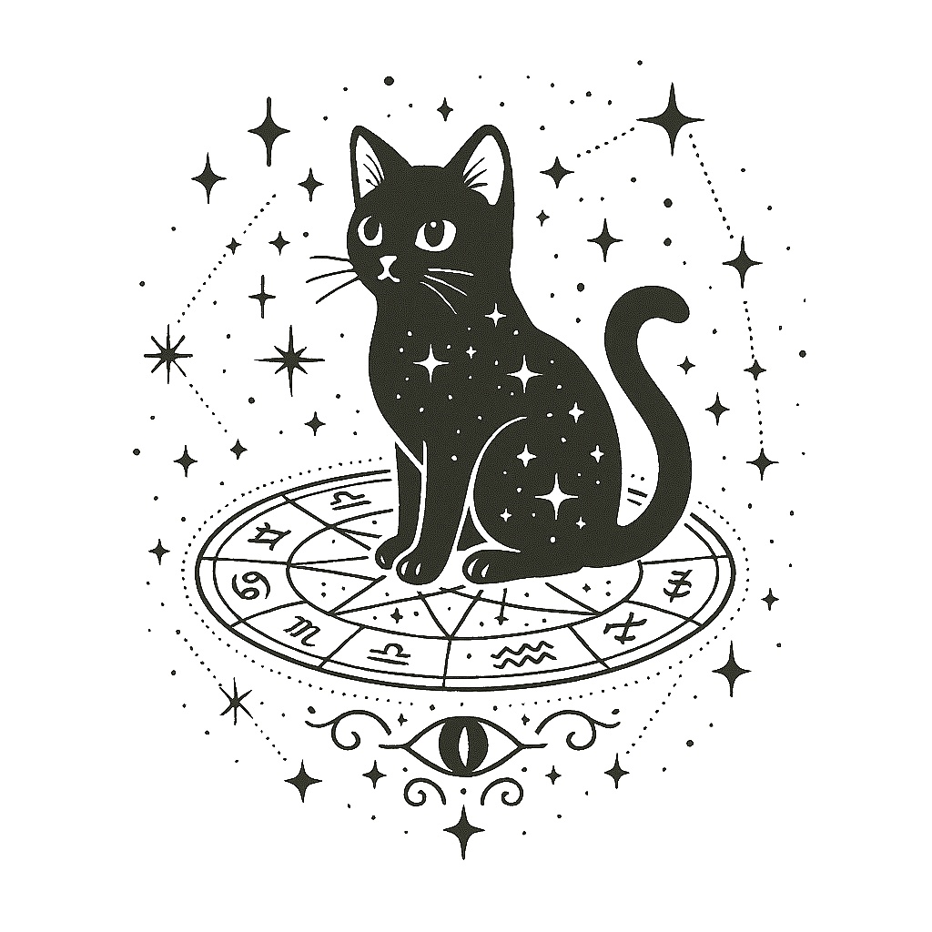 【無料DL】VRC用タトゥーシール3種セット|猫×魔法陣の幻想デザイン