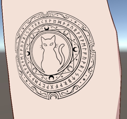 【無料DL】VRC用タトゥーシール3種セット|猫×魔法陣の幻想デザイン