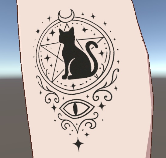 【無料DL】VRC用タトゥーシール3種セット|猫×魔法陣の幻想デザイン