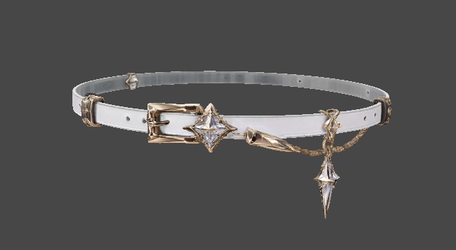 白ベルト 革ベルト Astral Chain Belt White Gold Edition [VRC想定]