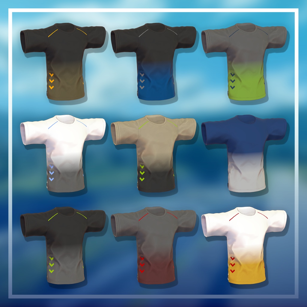 【3D衣装】オフの日スポーティTシャツセット(荒洲/加須谷/ブリスデン MA設定済み)