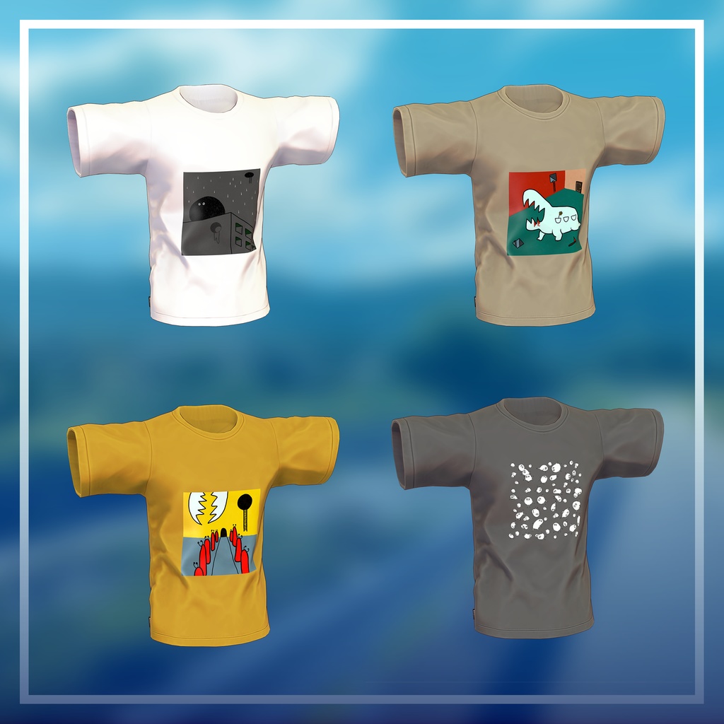 【3D衣装】オフの日スポーティTシャツセット(荒洲/加須谷/ブリスデン MA設定済み)