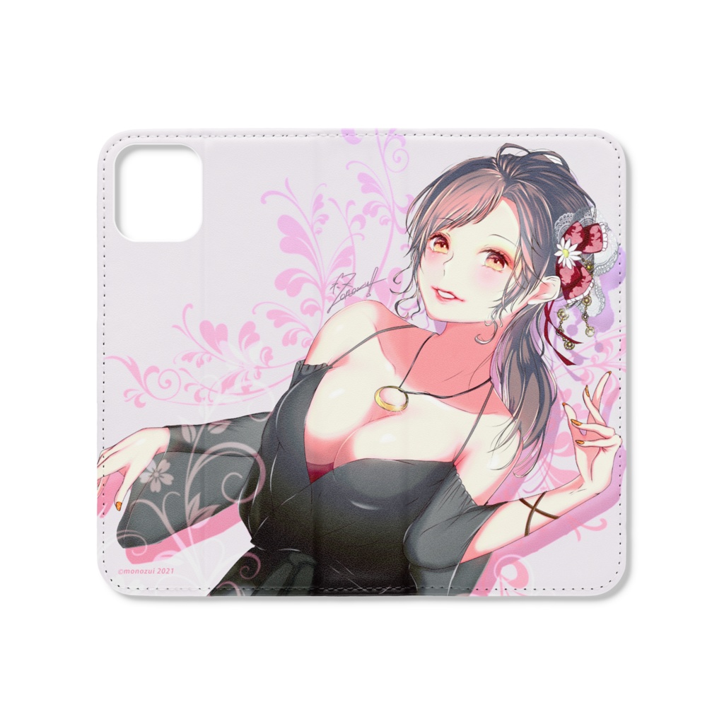 Black lingerie【手帳型iPhoneケース（ベルトなし） - iPhone 11 - ストラップ穴 なし】