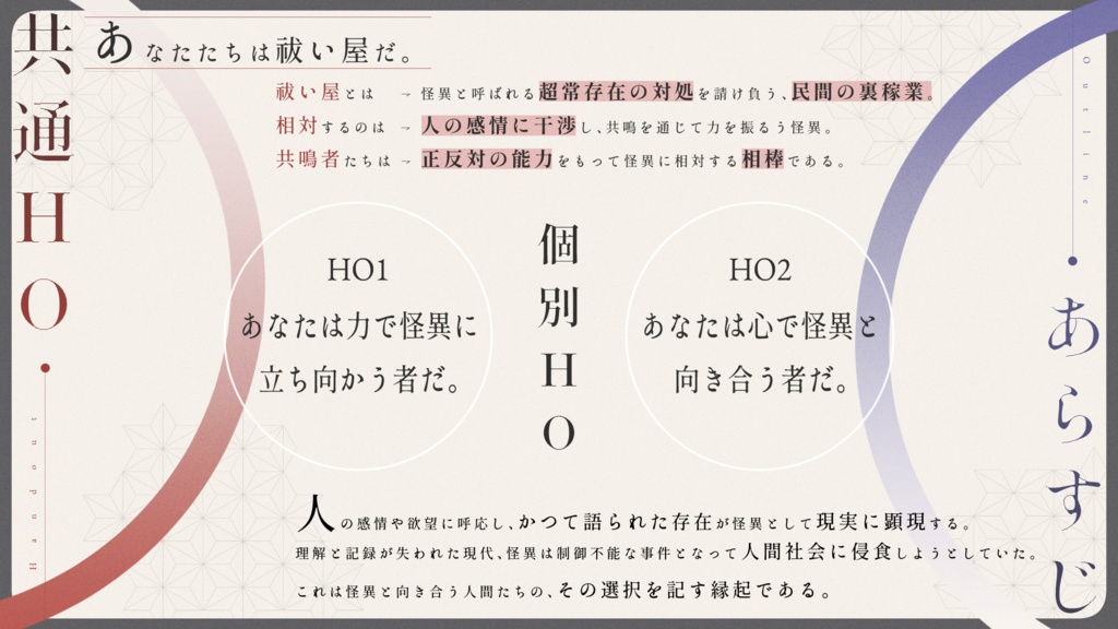 【エモクロア】祓い屋縁起 Episode1:焔の子