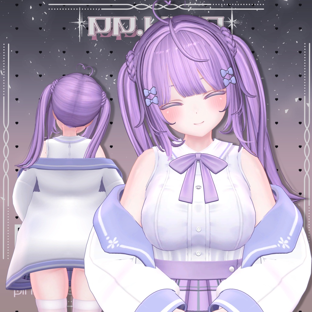 3アバター対応】 P♡P.Hair 01 【VRChat用ヘアモデル】 - P♡P