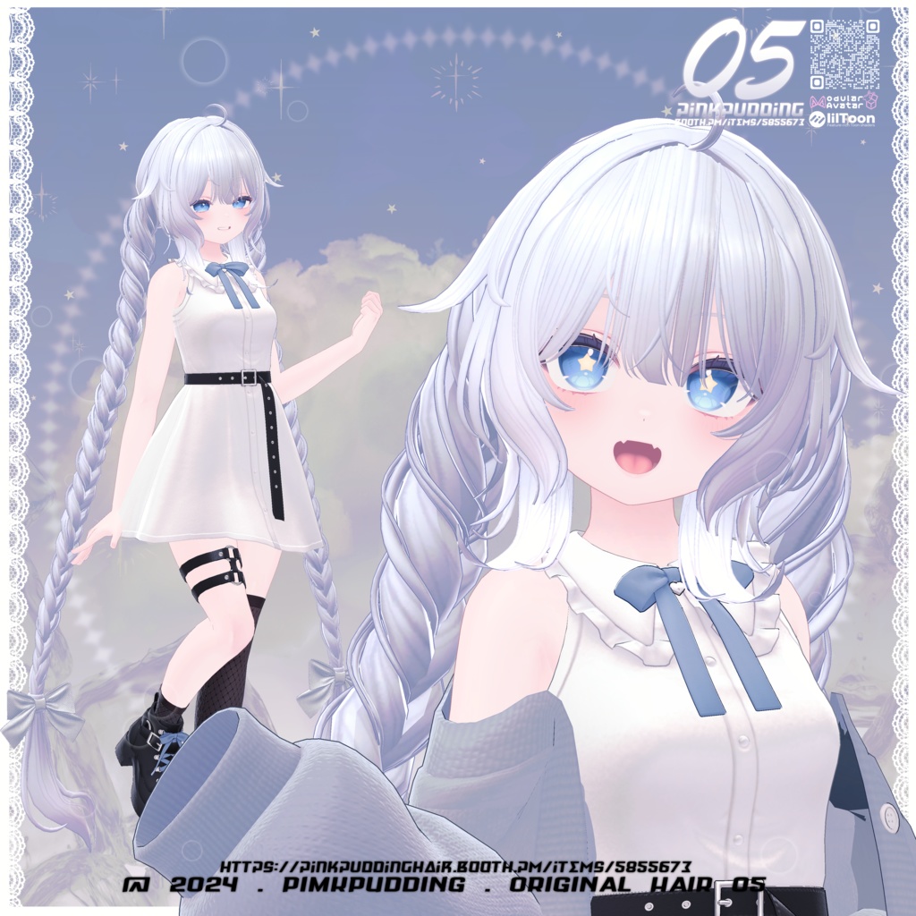 【5アバター対応】 P♡P.Hair 05 【VRChat用ヘアモデル】