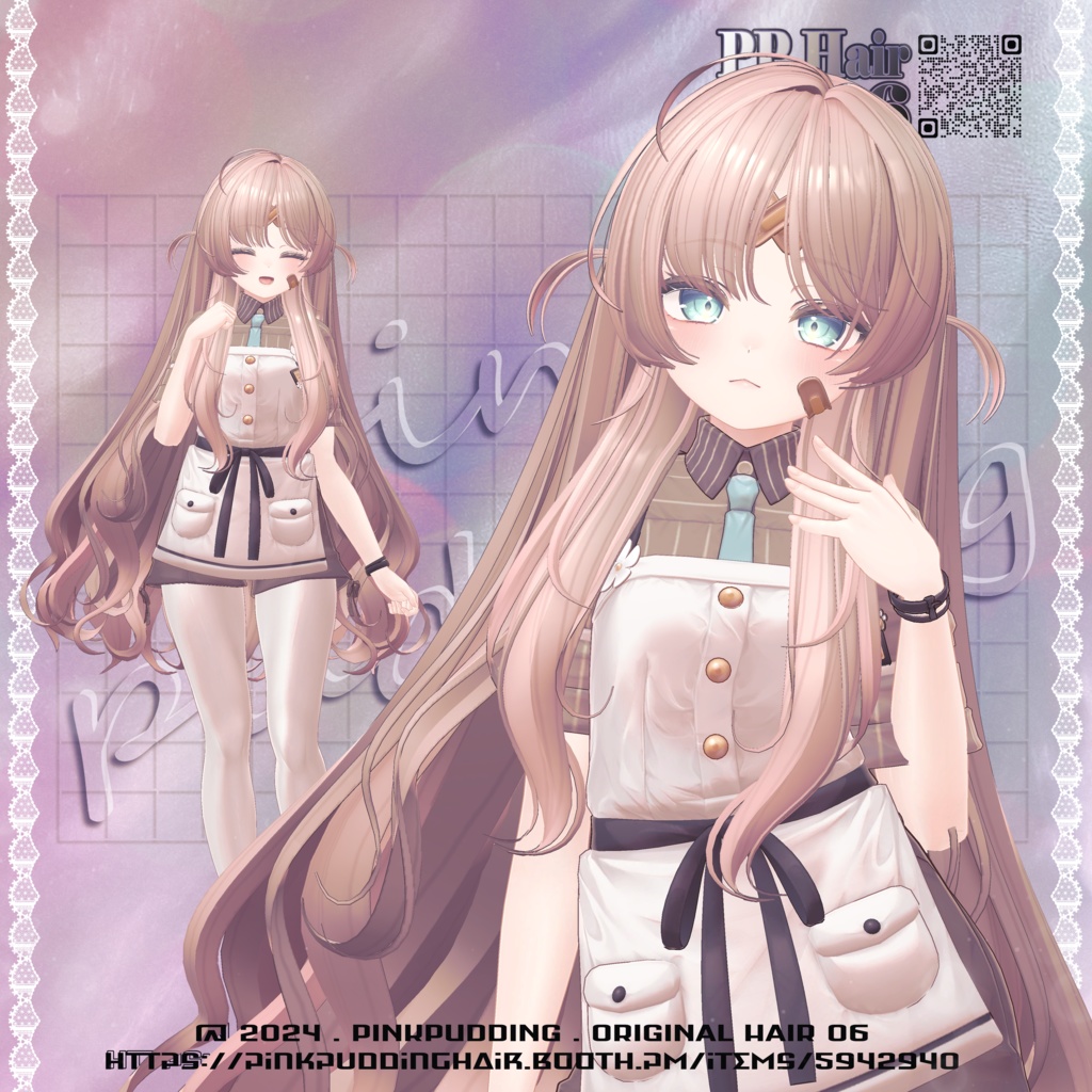 【6アバター対応】 P♡P.Hair 06 【VRChat用ヘアモデル】