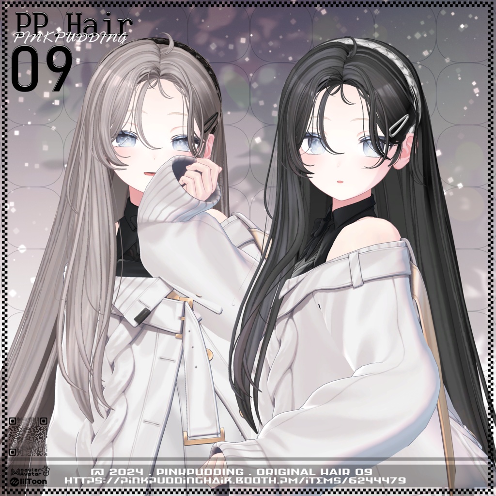【11月sale】【5アバター対応】 P♡P.Hair 09 【VRChat用ヘアモデル】