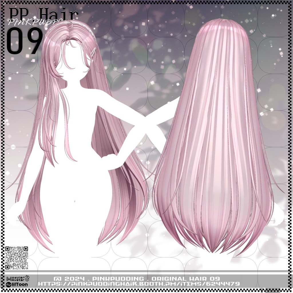 【11月sale】【5アバター対応】 P♡P.Hair 09 【VRChat用ヘアモデル】