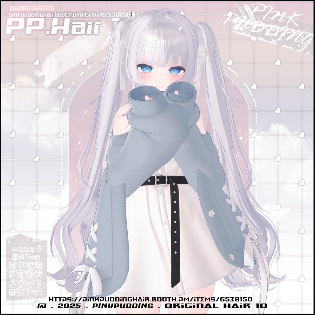 【7アバター対応】 𝐏♡𝐏.𝐇𝐚𝐢𝐫 𝟏𝟏 【VRChat用ヘアモデル】