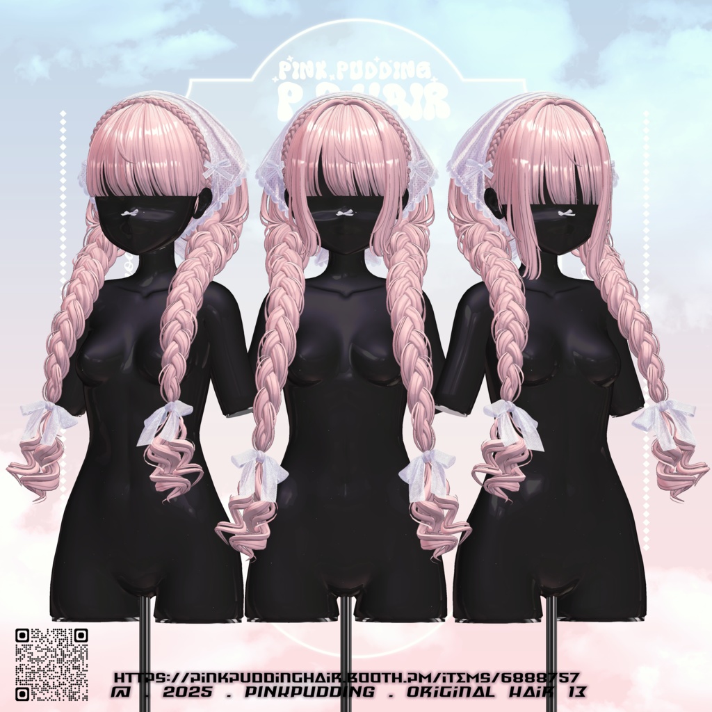 【10アバター対応】 𝐏♡𝐏.𝐇𝐚𝐢𝐫 𝟏𝟑 【VRChat用ヘアモデル】