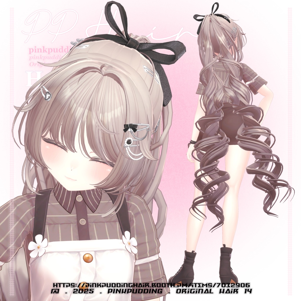 【10アバター対応】 𝐏♡𝐏.𝐇𝐚𝐢𝐫 𝟏𝟒 【VRChat用ヘアモデル】