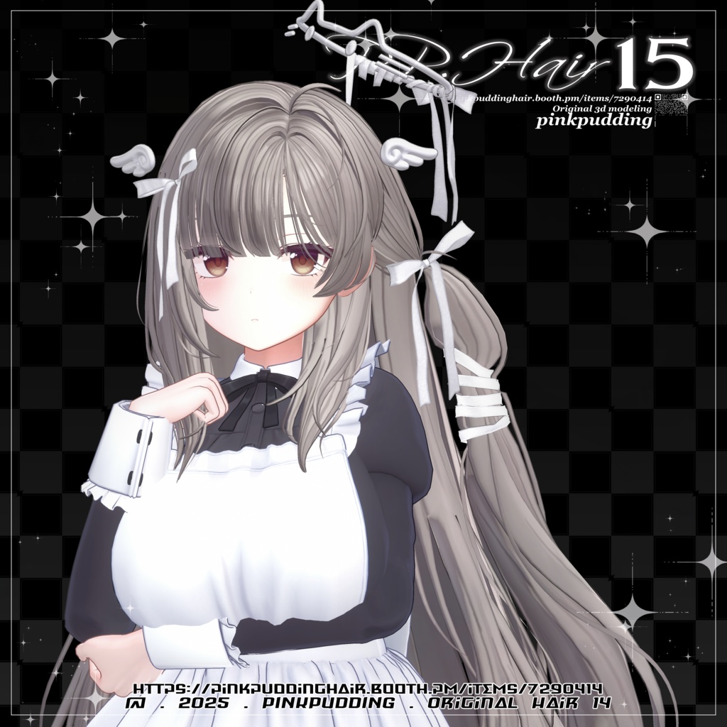 【9アバター対応】 𝐏♡𝐏.𝐇𝐚𝐢𝐫 𝟏𝟓 【VRChat用ヘアモデル】