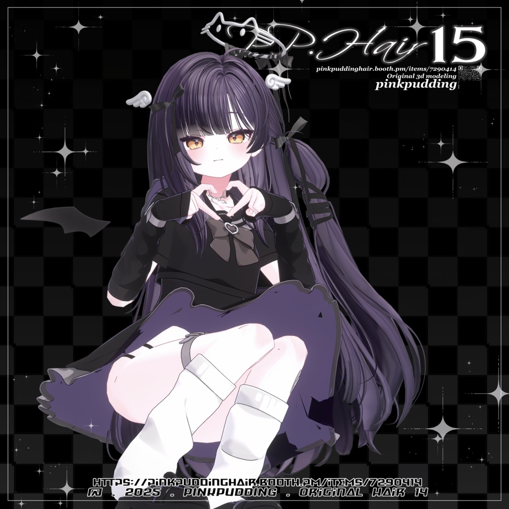 【9アバター対応】 𝐏♡𝐏.𝐇𝐚𝐢𝐫 𝟏𝟓 【VRChat用ヘアモデル】